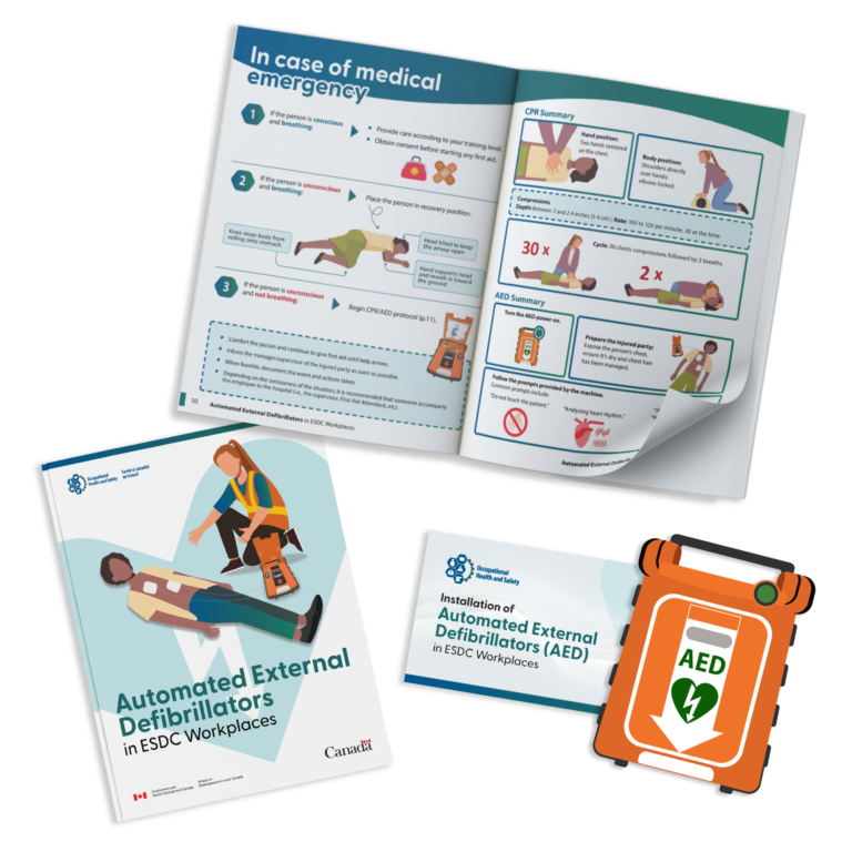 Automatic external defibrillator landing banner